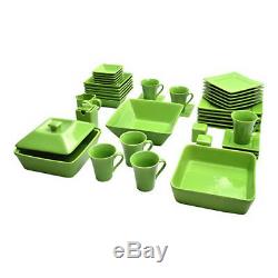 Dinnerware Set Square Kitchen Banquet 90 Piece Dinner Plates Cups Dishes New