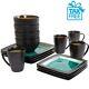 Dinnerware Sets 32 Piece Crockery Set Dishes Service For 8 Turquoise Clearance