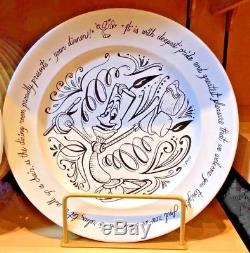 Disney Parks Chalkboard Lumiere Be Our Guest Ceramic Dinner Plate Set of 4 (New)