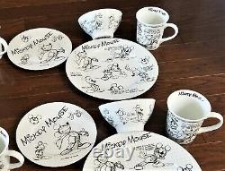 Disney Sketchbook MICKEY MOUSE 16 piece set Dinner Plates Salad Plates Bowls Mug