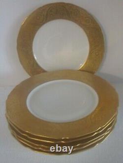 ELEGANT Set of 6 LIMOGES Gold Encrusted 11 Dinner Plates for B Altman & Co