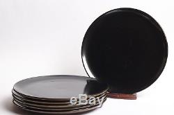 Edith Heath Ceramics Set Of Six 11 Inch Dinner Plates In Onyx Black