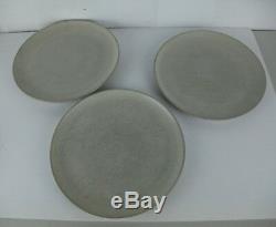 Edith Heath set of 6 Dinner Plates 10.5 Beige Brown Speckle Ceramic Pottery