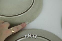 Edith Heath set of 6 Dinner Plates 10.5 Beige Brown Speckle Ceramic Pottery