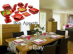 Elegant Dinner Ware Set Dinner Plates Bowls Casual Dishes Serving China Family