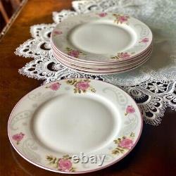 English Rose Bone China Dinner Service Set 24pc Porcelain Dinnerware Plates Set