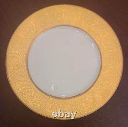 Epiag Royal Czechoslovakia Charger or Dinner Plates WIDE Gold Band (Set of 12)