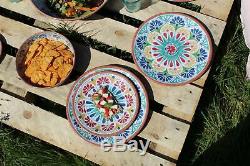 Epicurean Rio Medallion Outdoor-Plastic/Melamine Dinner & Side Plates-Set of 8