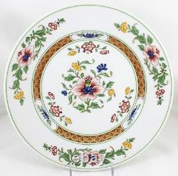 Excellent Set 6 Dinner Plates Vintage Heinrich China Parnass Blue Rust Flowers