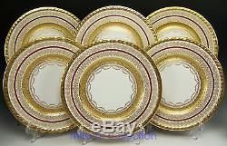 Exquisite Limoges Gold Encrusted Dinner Plates Set Of 6
