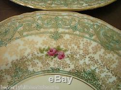 Exquisite Set Of Ten Royal Worcester For Barker Bros Hand Painted Dinner Plates