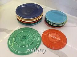 FIESTAWARE ASSORTED COLORS PLATES, MUGS, BOWLS, PITCHERS SET of 49 VINTAGE ITEMS