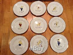 FULL Set of ALL 9 Pottery Barn REINDEER DINNER Plates with RUDOLPH Complete