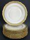 Fancy Hutschenreuther Gold Encrusted Ivory Dinner Plate Set Of 8 Jade Green