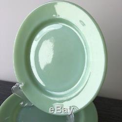 Fire King Jadite / Jadeite / Jade-ite Restaurant Ware Dinner Plates Set Of Three