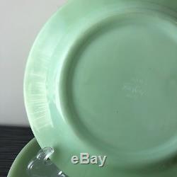 Fire King Jadite / Jadeite / Jade-ite Restaurant Ware Dinner Plates Set Of Three