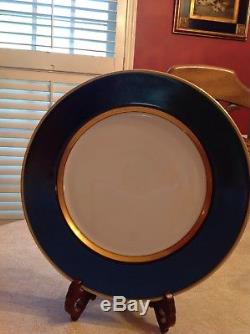 Fitz and Floyd BLACK RENAISSANCE Dinner Plate set of 8 Gold Trim 10 1/4