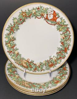 Fitz and Floyd St. Nicholas Pattern China, Set of 4 Dinner Plates
