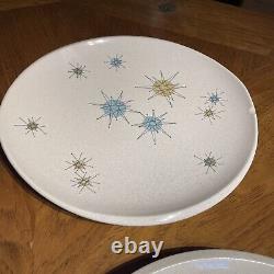 Franciscan Atomic Starburst Set of 5 Dinner Plates 10 3/4 MCM Vintage 1950's