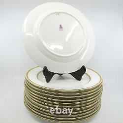 G8338 by MINTON for TIFFANY Gold Encrusted Bone China Set of 12 Dinner Plates