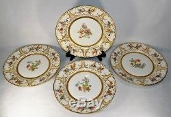 Gorgeous Limoges Dinner Plates Set of 4 Wm. Guerin & Co. France Floral Gold VG