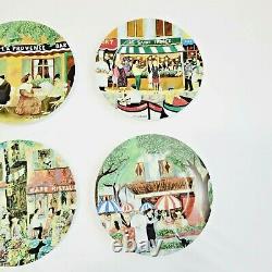 Guy Buffet Collection 11 Dinner Plates GBC ART FRENCH STOREFRONT SCENE SET OF 6