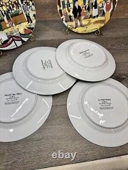 Guy Buffet French Marche Aux Fleur Porcelain 11 Dinner Plates Full Set Of 6