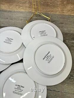 Guy Buffet French Marche Aux Fleur Porcelain 11 Dinner Plates Full Set Of 6