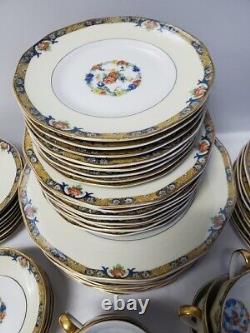 HAVILAND France Limoges CHENONCEAUX 54 pc set service for 8- plates soups bowls+