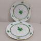 Herend'apponyi Green' Dinner Plate Large 10.2 Inches Set Of 2 No Scratches