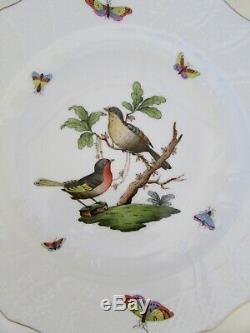 HEREND Rothschild Bird 10 Dinner Plates Set 8