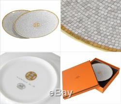 HERMES Porcelain Mosaique Bread Butter Plate set Tableware Ornament 026012P2 New