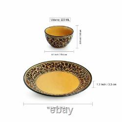 Handpainted Ceramic Plates Dinner Set Dinner Plate with Katoris'Floral'(8 pcs)