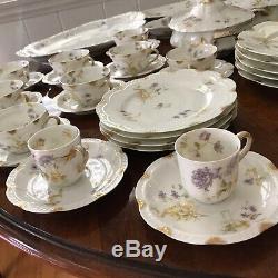 Haviland H & Co. France Set Schleiger 221C & H5045 Purple and Yellow Floral