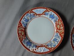 Haviland Imari Rouge dinner plates set of 9 France blue rust red gold trim flora