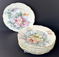 Haviland Limoges (6) Dinner Plates 9.5 Assorted Florals Flowers Lot 2