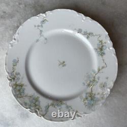 Haviland Limoges Dinner Plate, Schleiger 248B blue flowers set of 5 france china