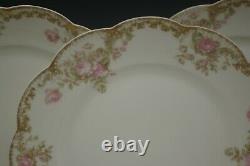 Haviland Limoges Porcelain Antique Schleiger 488-2 Set Of 3 Dinner Plates Roses