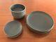 Heath Ceramics Set Of 4 Dinner Plates, Cereal Bowls, Bread Coup Line- Slate