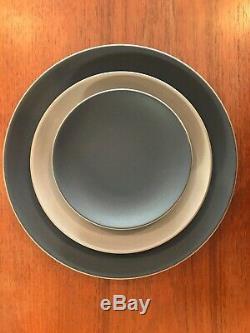 Heath Ceramics SET of 4 DINNER PLATES, CEREAL BOWLS, BREAD Coup Line- Slate