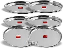 Heavy Gauge Dinner Plates with Mirror Finish 27.5cm Dia Set of 6 Pieces