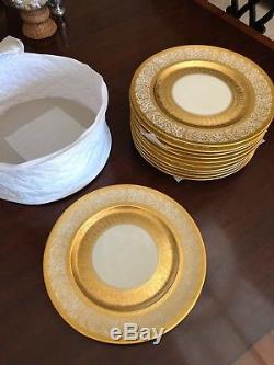 Heinrich H & C Selb 11 Dinner plates (22K Gold Encrusted) # 6304 (Set of 11)