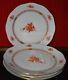 Herend Chinese Bouquet Rust 10 Dinner Plates Set Of 4