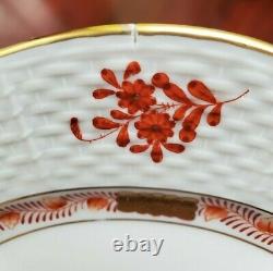 Herend Chinese Bouquet Rust Orange Set of 8 Dinner Plates 9