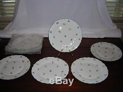 Herend Hungary Lindsay set of 8 dinner plates UNUSED New