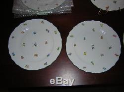 Herend Hungary Lindsay set of 8 dinner plates UNUSED New