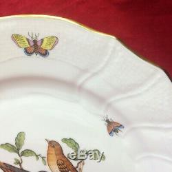 Herend Porcelain Set of 6 Rothschild Bird 10.25 Dinner Plate #1524 Butterflies
