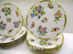 Herend Queen Victoria Dinner Plates Set, 12 Pieces, 524/vbo, 10 Inches Dia