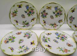 Herend Queen Victoria Dinner Plates Set, 6 Pieces, 524/vbo, 10 Inches Dia