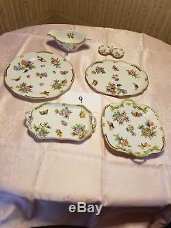 Herend Queen Victoria Dinner Set with Serving Plates Coffee & Tea set 72 Pieces